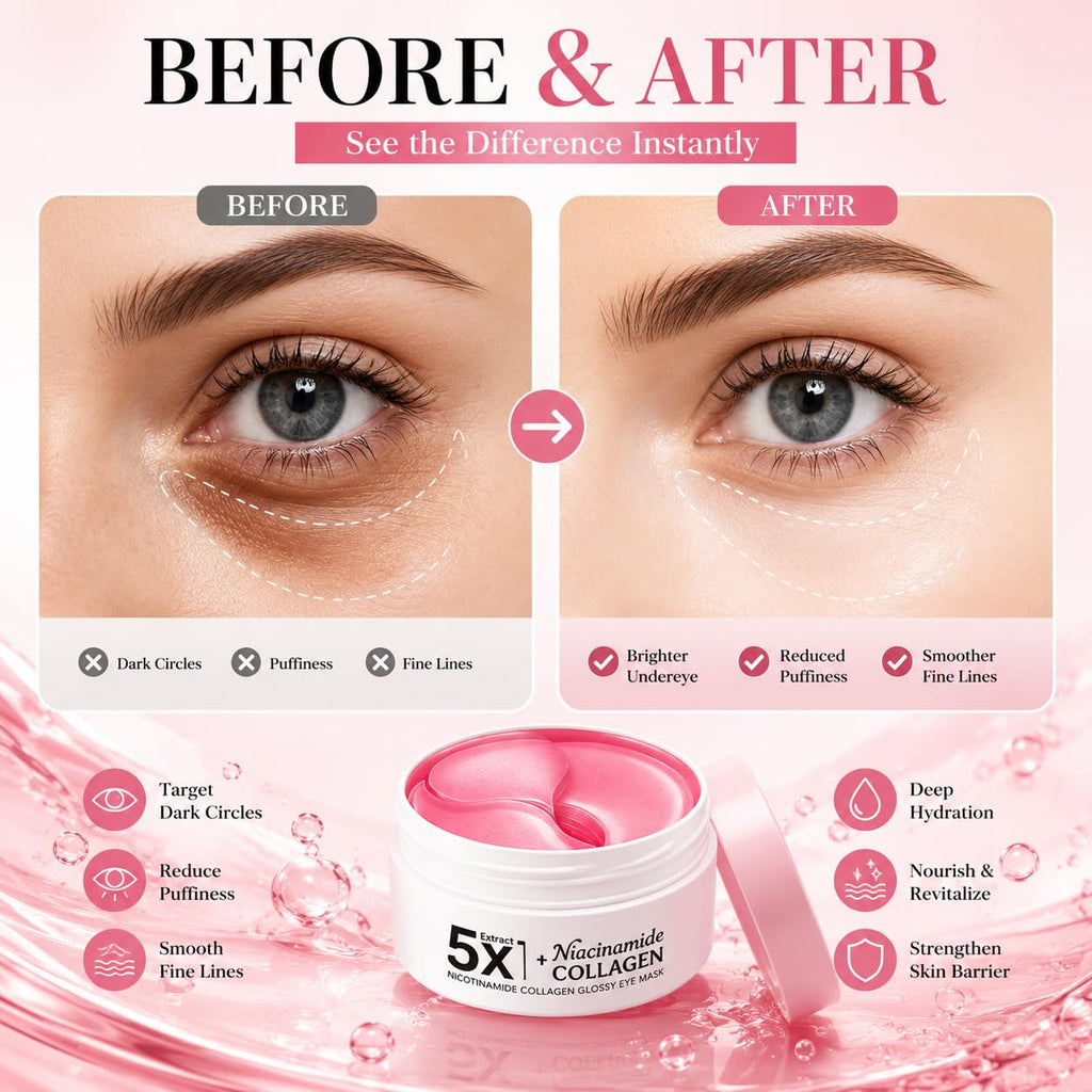 80 PCS Under Eye Patches,Collagen Eye Masks for Puffy Eyes and Dark Circles