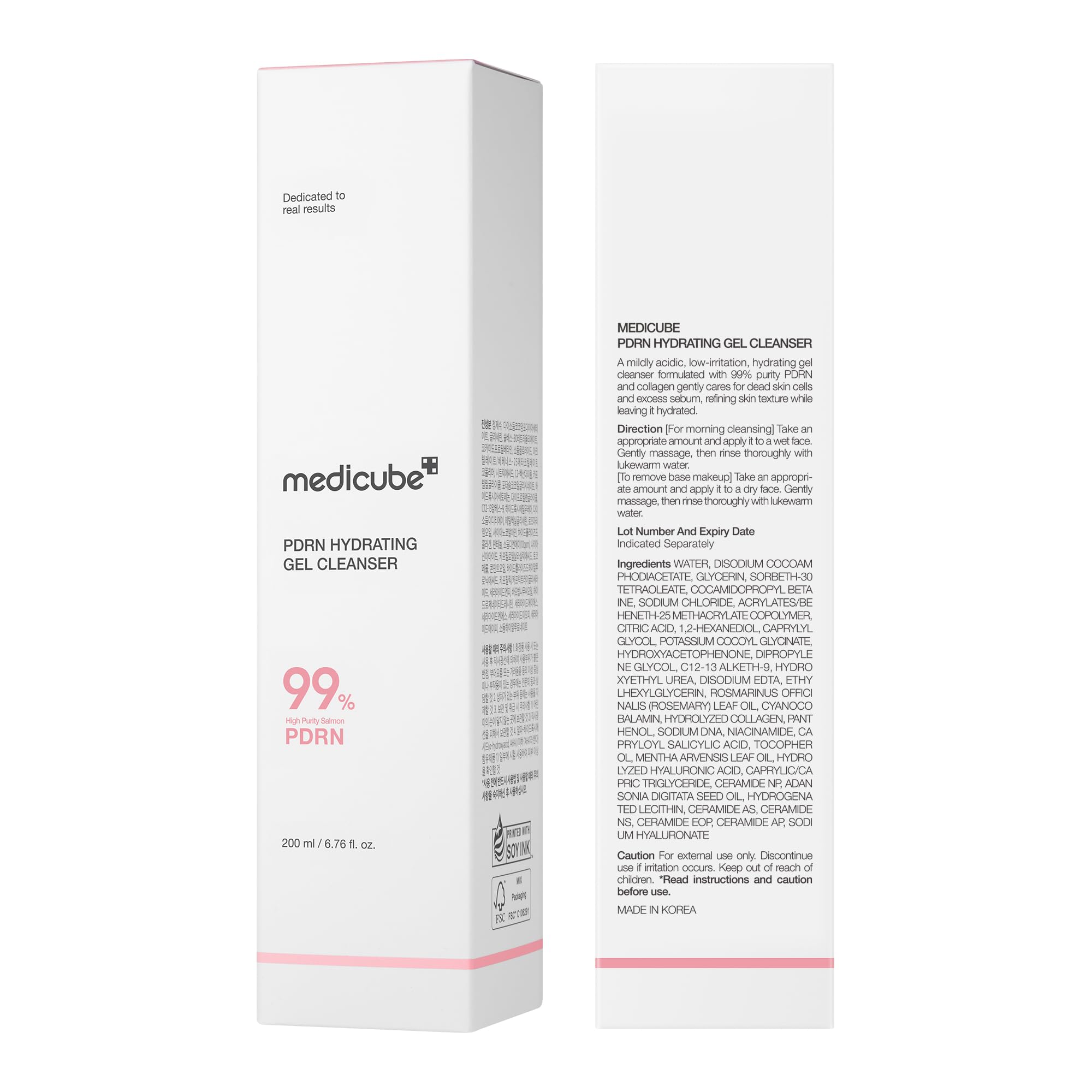 medicube PDRN Jelly to Foam Cleanser - Gentle Low pH Hydrating Cleanser | Hydrating Daily Face Wash with PDRN, Collagen & LHA - For All Skin Types, Korean Skincare, 200ml