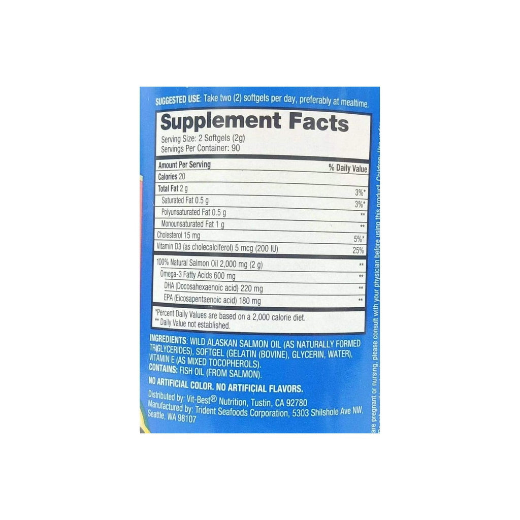 Buy now Pure Alaska Omega-3 Wild Alaskan Salmon Oil 1000mg Softgels 180-Count at indiglob india
