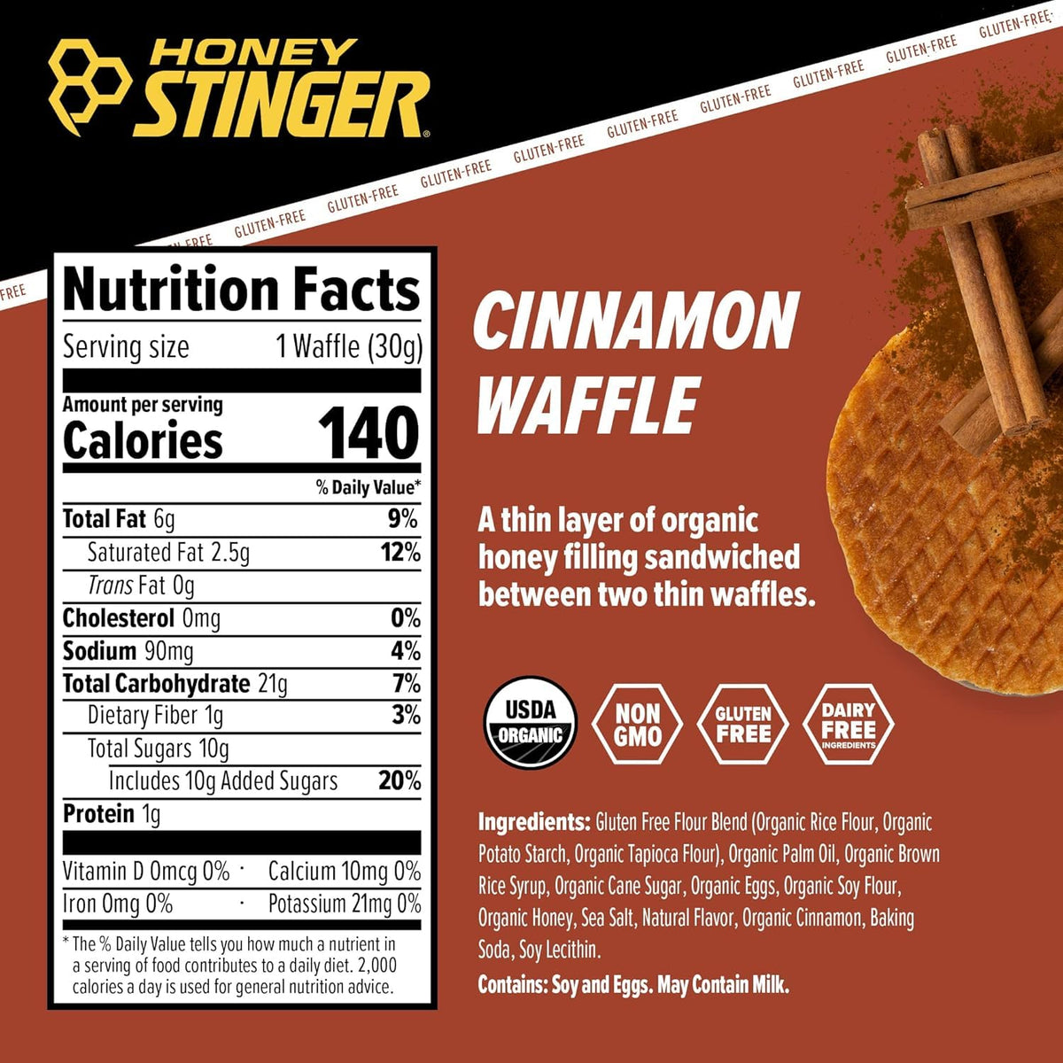 Honey Stinger Energy Waffle Variety Pack – 15 Count (3 Each: Honey, Vanilla, Cinnamon, Salted Caramel, Cookies & Cream) – Organic Honey Energy Snack for Sports, Fitness, Outdoor Activities & On-the-Go Fuel
