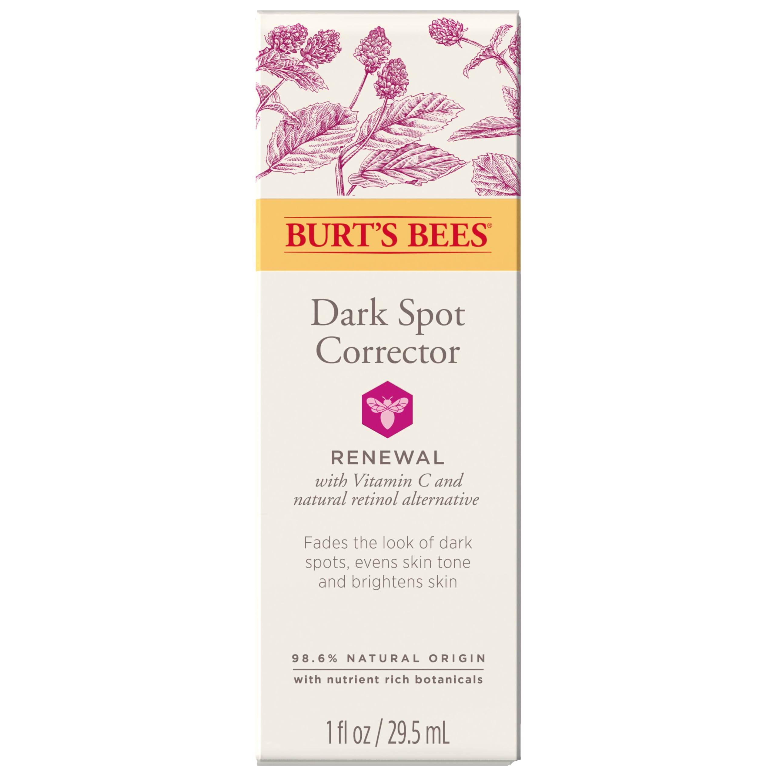 Buy now Burt's Bees Renewal Dark Spot Corrector With Natural Retinol Alternative and Vitamin C, Reduces Appearance of Dark Spots and Uneven Skin Tone, 98.6 Percent Natural Origin Skin Care, 1 fl. oz. Bottle at indiglob india