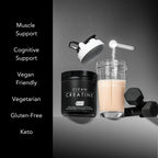 CLEAN Creatine - 100% Creapure® Creatine Monohydrate Powder for Muscle Health, Performance and Cognitive Support | 3rd Party Certified by NSF | 90 Servings | Unflavored | Vegan, Keto, and Gluten-Free