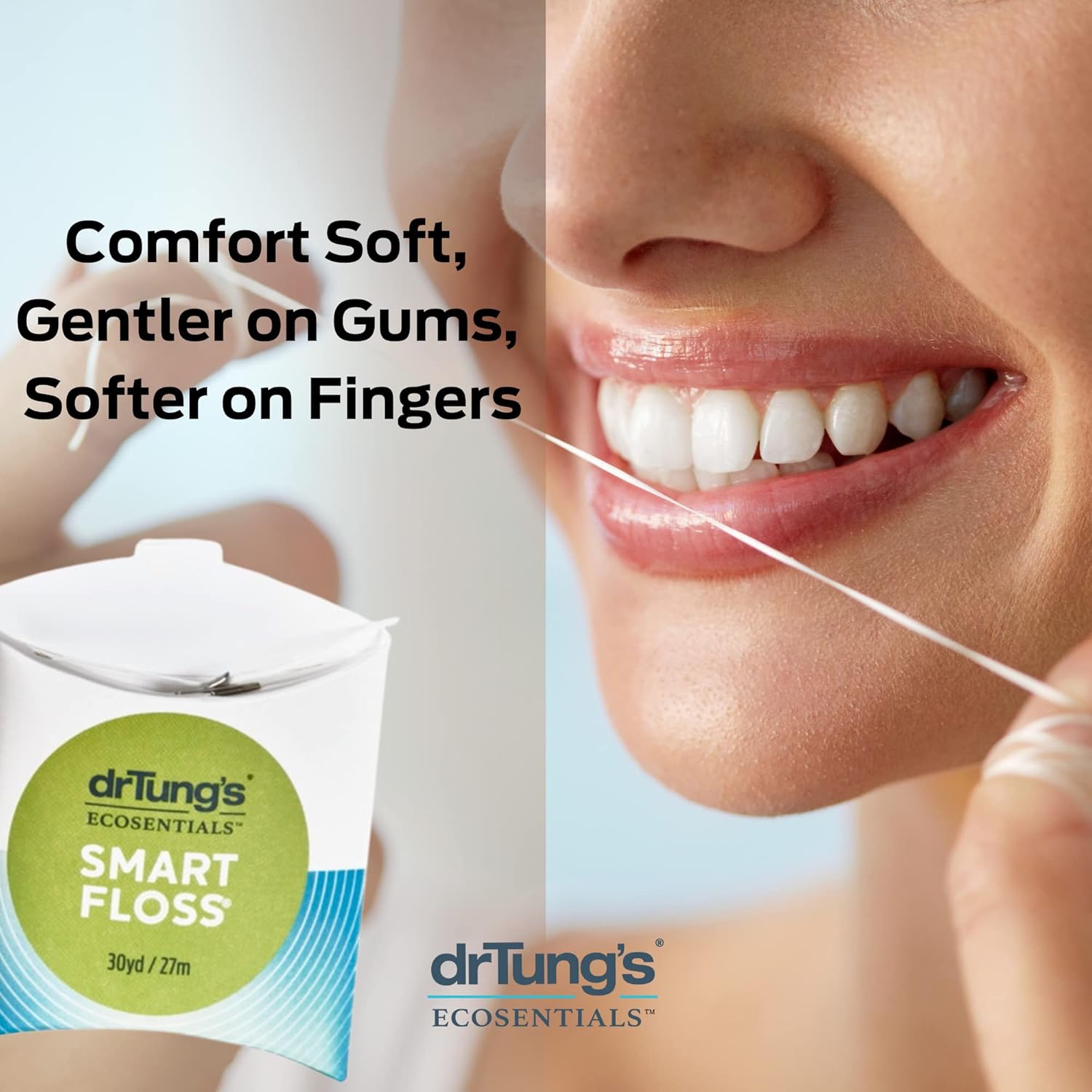 Buy now DrTung's Smart Floss - Natural, PTFE & PFAS Free Floss, Gentle on Gums, Expands & Stretches, BPA Free Floss - Natural Dental Floss Cardamom Flavor (Pack of 3) at indiglob india