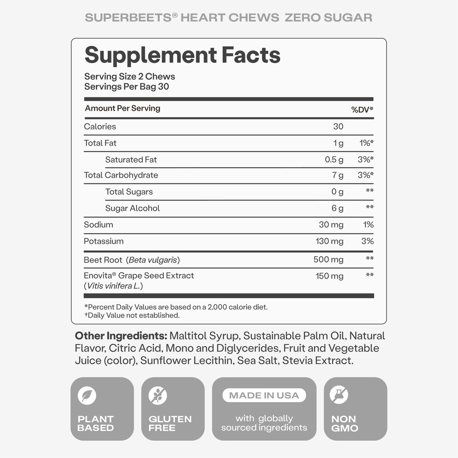 HumanN SuperBeets Heart Chews Zero Sugar, Pomegranate Berry Flavor, 180 Ct | Blood Pressure Support, Nitric Oxide Support, Heart Health & Energy, Non-GMO Beet Root Powder, Grape Seed Extract, Once Daily