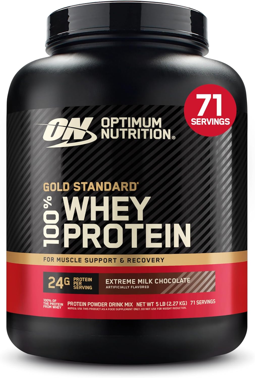 Buy now Optimum Nutrition Gold Standard 100% Whey Protein Powder, Delicious Strawberry, 5 Pound (Packaging May Vary) at indiglob india