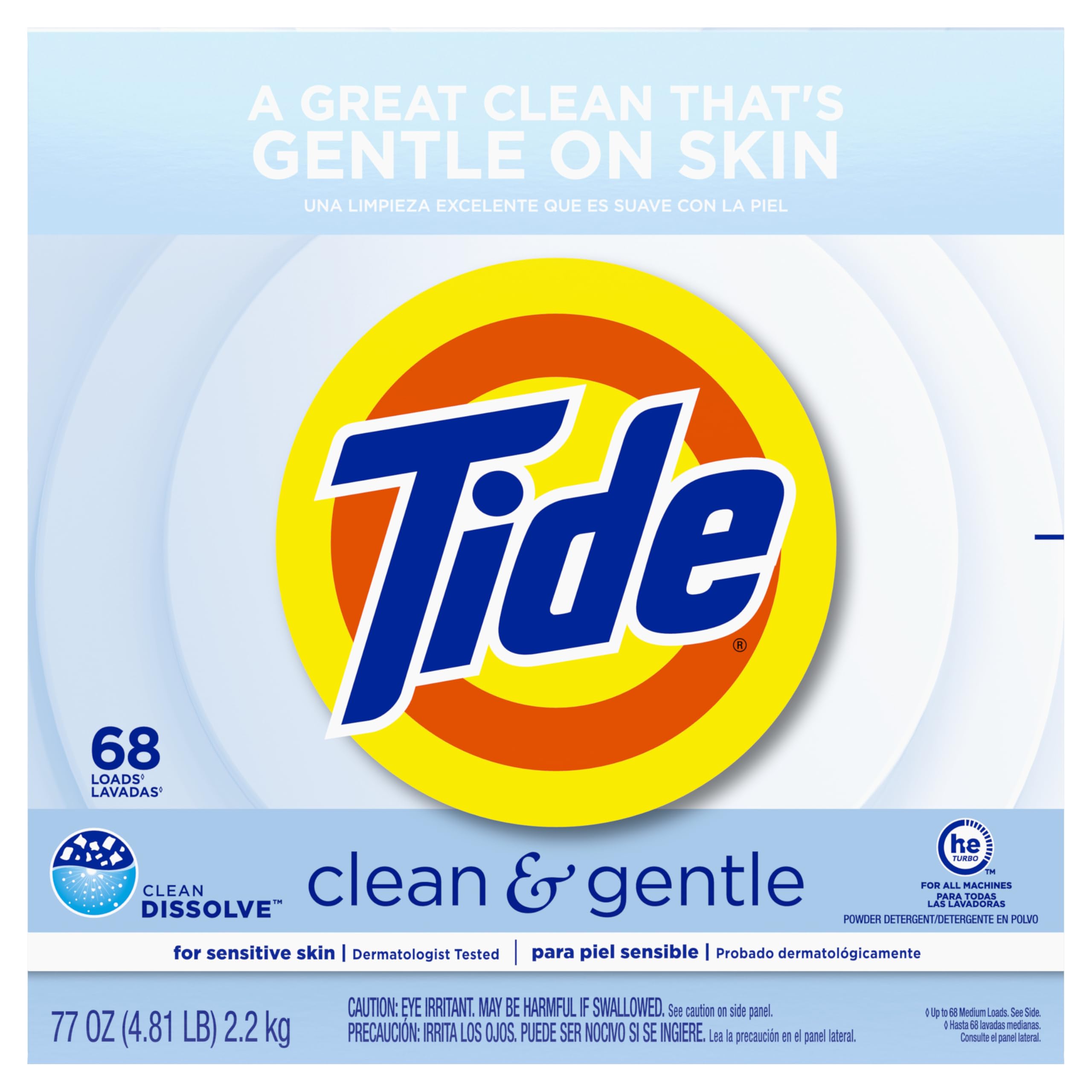 Buy now Tide Clean and Gentle Powder Laundry Detergent, Unscented, 68 Loads, 77 oz at indiglob india