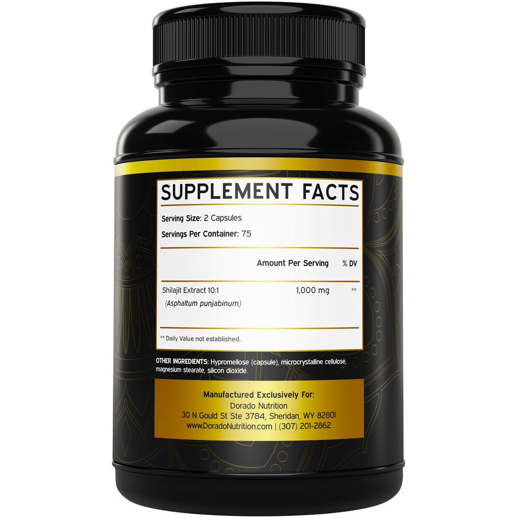 Shilajit Capsules with 85+ Trace Minerals (75 Day Supply, 1000mg Extract per Serving) Himalayan Shilajit for Men & Women with Fulvic Acid - Third Party Tested Supplement, Non GMO, Vegan & USA Made