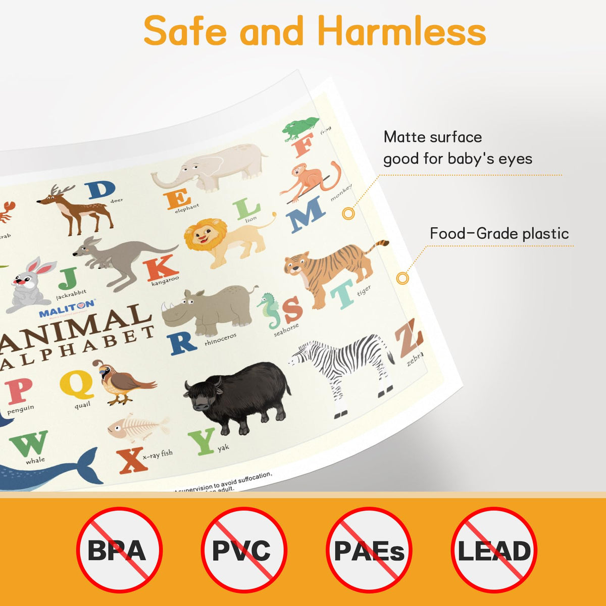 Disposable Placemats for Baby & Toddlers - Stick-On Table Mats for Restaurants, Travel With 4 Designs - Kids' Placemats (Individual Package)