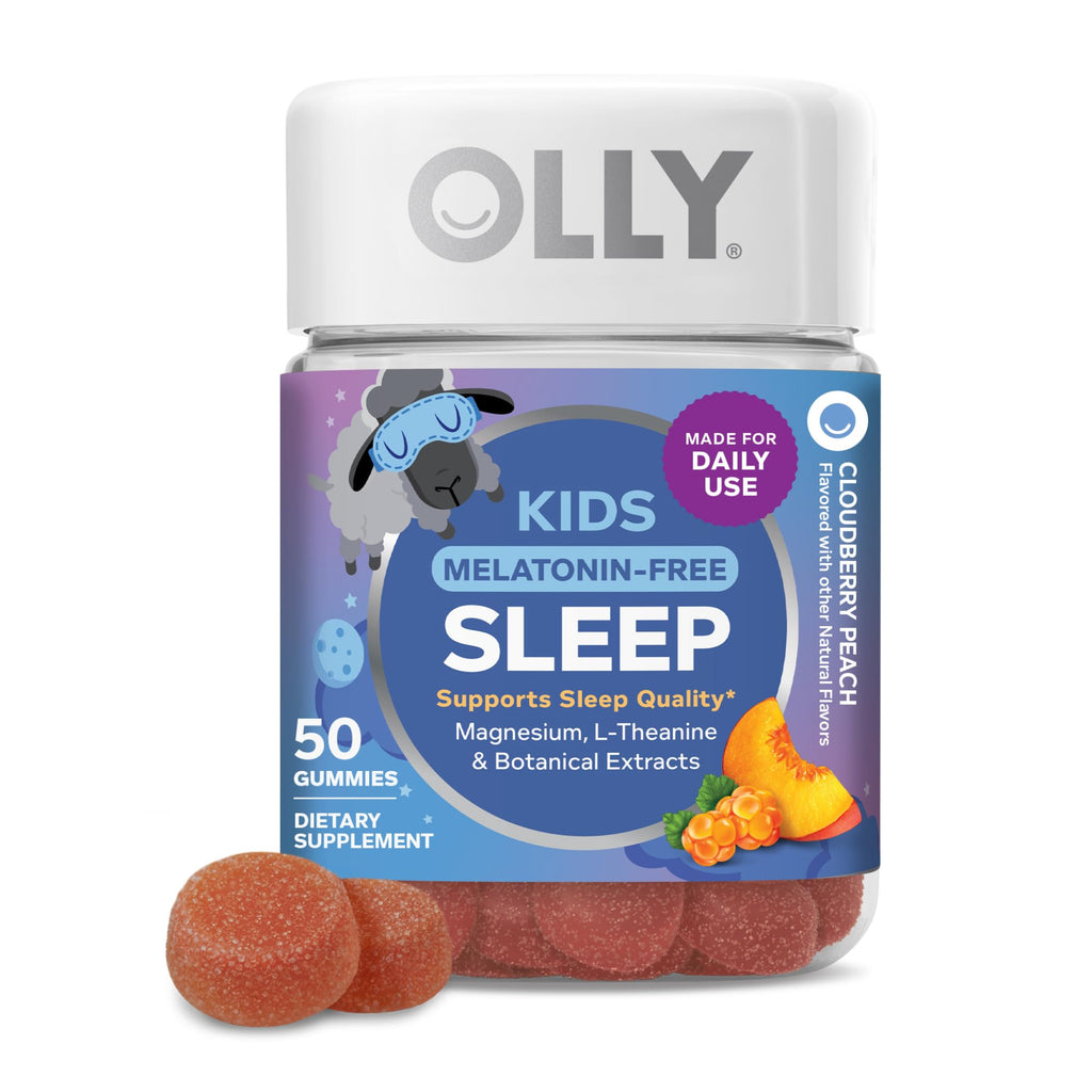 OLLY Kids Melatonin Free Sleep, Magnesium & L-Theanine, Peach - 50 Count
