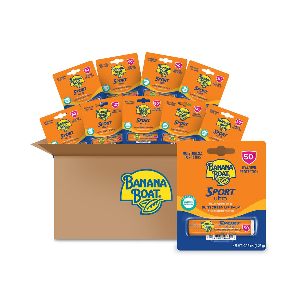 Sport Ultra Twin Pack SPF Lip Balm Pack, Banana Boat Lip Balm SPF 50, Oxybenzone Free Sunscreen, Lip Sunblock, Travel Size Sunscreen for Lips, 2 Pack | 12 hour moisturization with sun protection, vitamin E and aloe, Water resistant