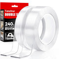 Double Sided Tape Heavy Duty, 2 Rolls, 240" Nano Tape for Wall Mounting