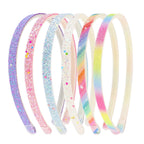 TKYPZY 6 Pack Glitter Headbands Thin Glitter Headband for Women Colorful Hair Accessories Plastic Sparkly Hairbands Sparkle Headband Bling Rainbow Hair Bands with Teeth Cute Non-Slip Head Band