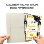 Prime Greetings Birthday Card For Son, Made in America, Packaged in Protective Mailer. Eco-Friendly, Thick Card Stock with Premium Envelope 5in x 7.75in