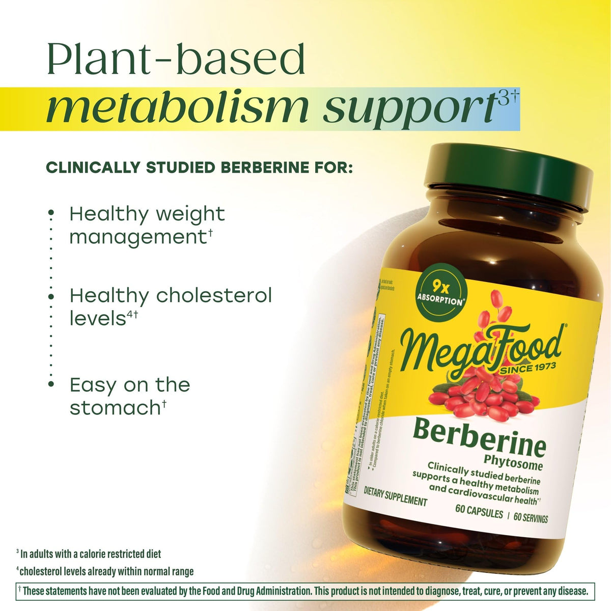 MegaFood Berberine Phytosome, Metabolism & Cholesterol Support, 60 Capsules
