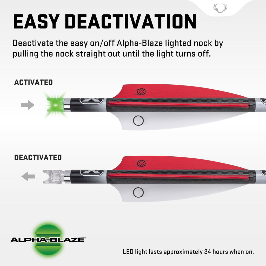 TenPoint Lighted Pro Elite 400-20" Carbon Crossbow Arrows, Pack of 3 - with Alpha-Blaze Lighted Nock & Alpha-Nock HP & HP Aluminum Bushing - Essential for Crossbow Hunting
