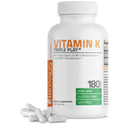 Bronson Vitamin K Triple Play Full Spectrum K1 & K2 MK-4/MK-7, 180 Capsules | 550 mcg Total Vitamin K: 100 mcg K1 + 450 mcg K2, Strong Bone Support, Non-GMO & Gluten-Free