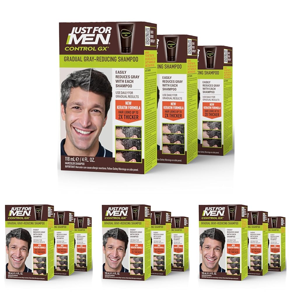 Buy now Just for Men Control GX Grey Reducing Shampoo, Gradual Hair Color with Keratin for Stronger Thicker and Healthier Looking Hair, 4 Fl Oz - Pack of 1 (Packaging May Vary) at indiglob india