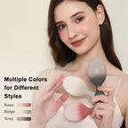 Discover the RHOS Folding Brush with Mirror, offered in rose, beige, and gray, ideal for on-the-go beauty. Premium quality.