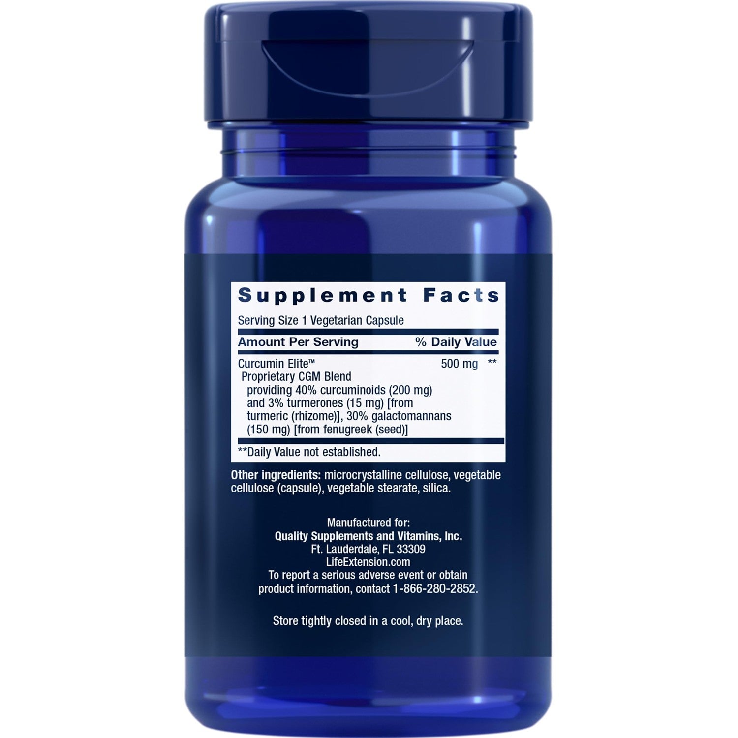 Life Extension Curcumin Elite Turmeric Extract, 60 Count | Two-Month Supply for Inflammation Health Support, Joint & Cardiovascular Health; Gluten-Free, Vegetarian & Non-GMO Formula