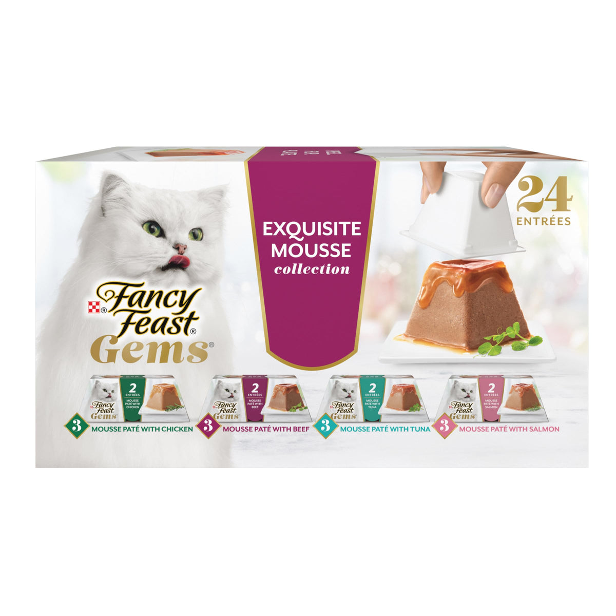 Purina Fancy Feast Gems Salmon Variety Pack Wet Cat Food, 4 oz, 12-Pack