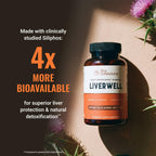 LiverWell Liver Cleanse, Rejuvenation, Metabolic Support - Liver Supplement for Liver Health w/Highly Bioavailable Milk Thistle Extract, N-Acetyl Cysteine, Alpha Lipoic Acid, Zinc, Selenium - 60 Caps