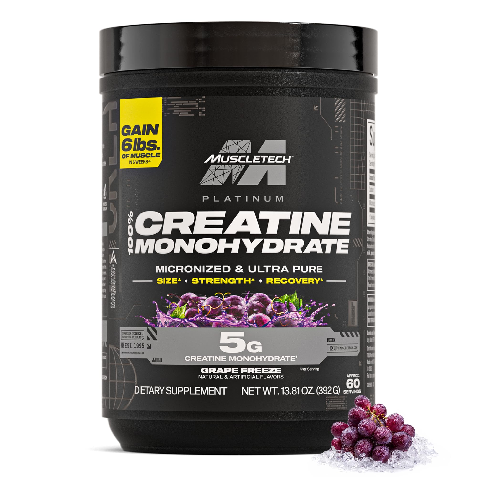 MuscleTech Creatine Monohydrate Powder, Platinum Pure (80 Servings) | Unflavored Micronized Creatine for Men & Women - Workout Supplements for Performance & Muscle Recovery - Packaging May Vary