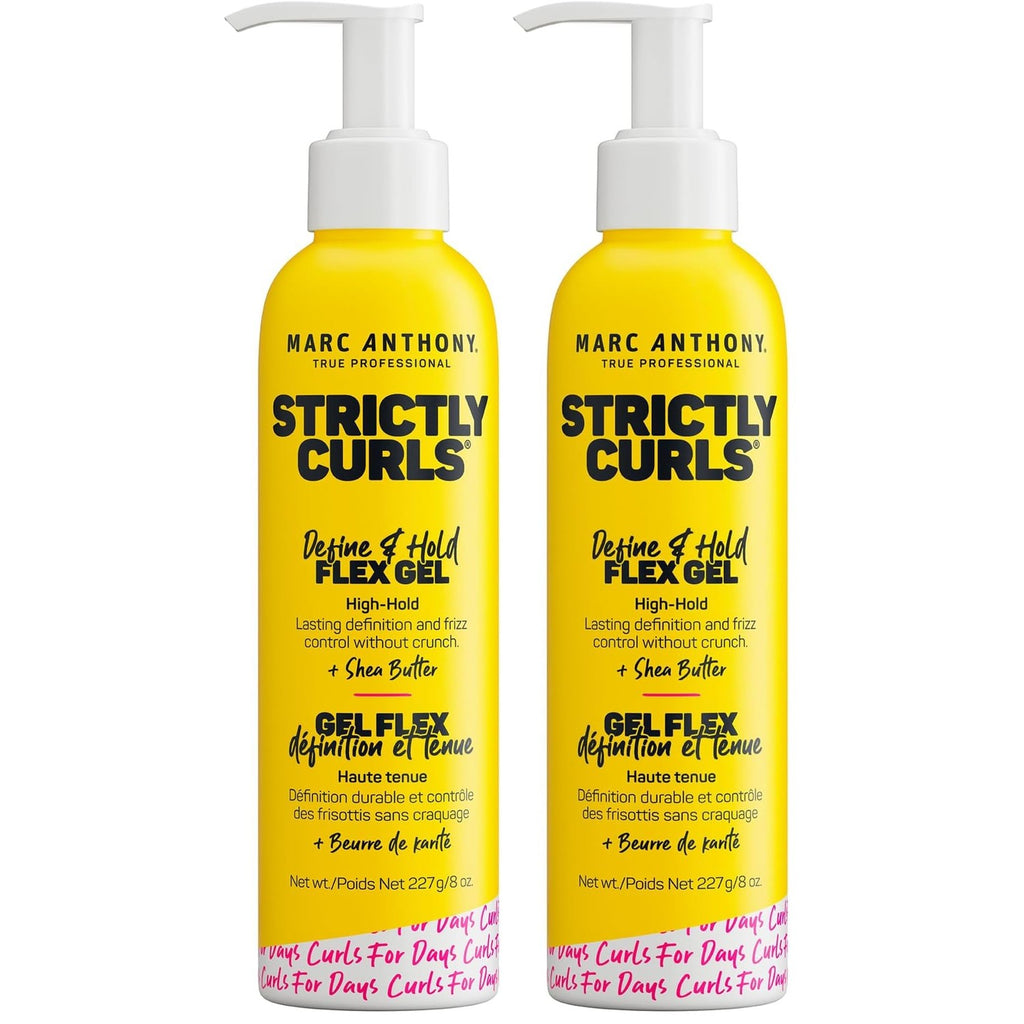 Marc Anthony Hair Styling Gel for Curly Hair,Strictly Curls-Long Lasting Strong Hold Curl Defining-Hair Gel for Medium&Coarse Curls-Added Shine&No Flaking-Hair Products Reduces Frizz,(Pack of 2)