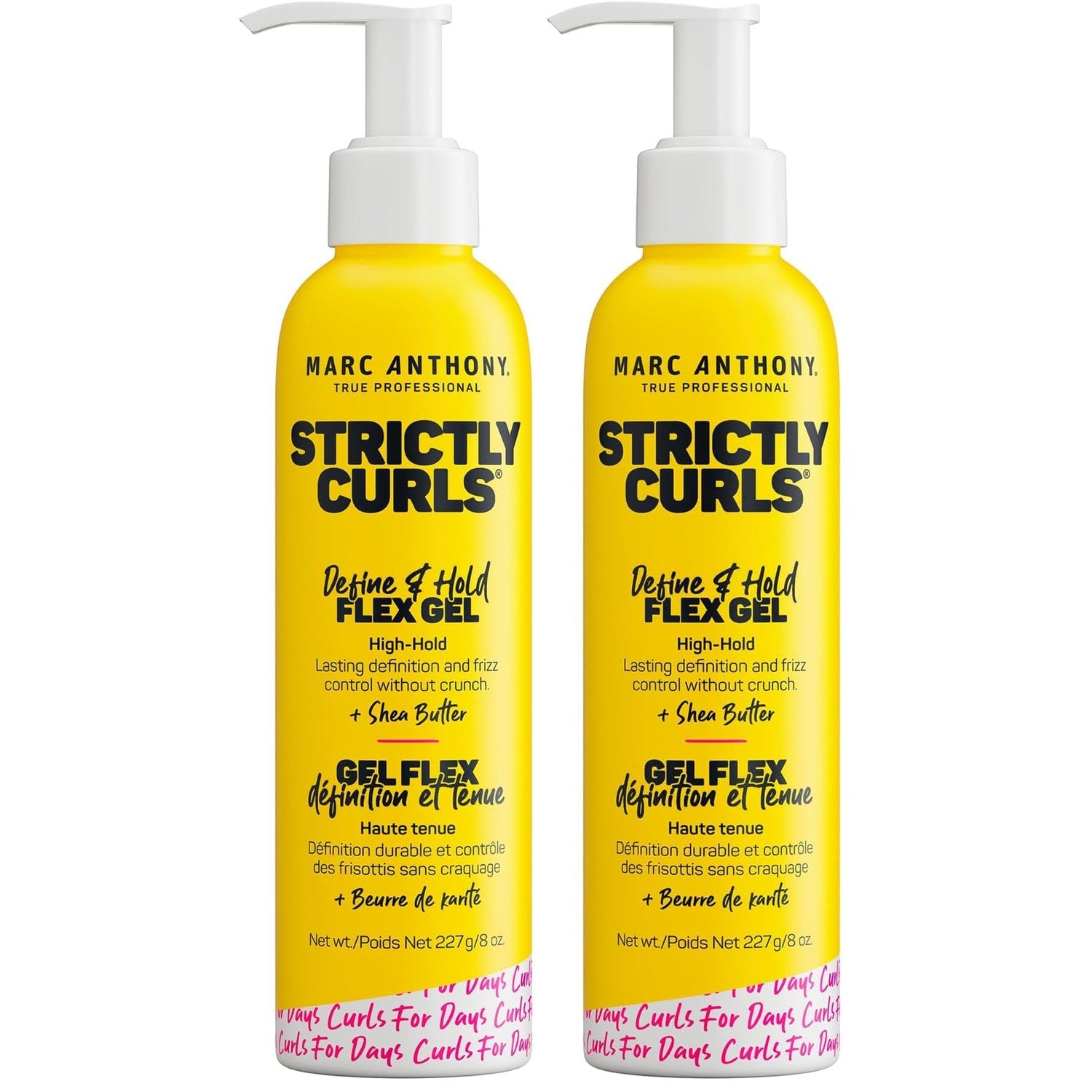 Marc Anthony Hair Styling Gel for Curly Hair,Strictly Curls-Long Lasting Strong Hold Curl Defining-Hair Gel for Medium&Coarse Curls-Added Shine&No Flaking-Hair Products Reduces Frizz,(Pack of 2)