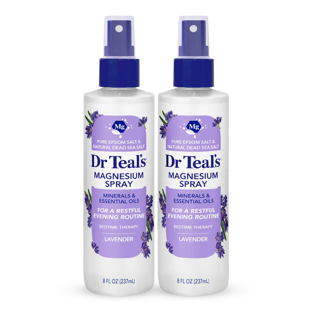 Dr Teal's Magnesium Lavender Spray with Natural Dead Sea Salt, 8 fl oz (Pack of 2)