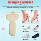 PHIXBEAR Heel Pads for Too Big & Loose Shoes, Heel Pain Relief, 4 Pairs