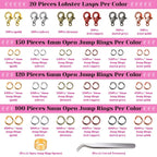 Jump Rings, Cridoz 2340Pcs Open Jump Rings and Lobster Clasps Jewelry Making Supplies Kit for Necklace and Jewelry Repair