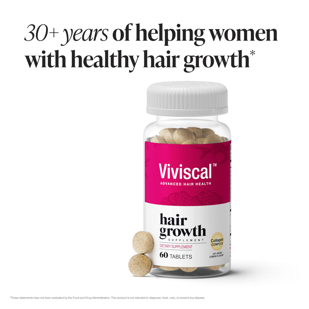 Viviscal Hair Growth Supplements for Women, 60 Tablets, 1 Month | For Thicker & Fuller Hair, Thinning Hair Support, Biotin & Marine Collagen, Drug-Free