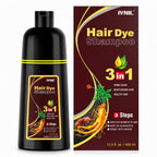 Ivnil Black Hair Dye Shampoo Color Shampoo for Gray Coverage for Women Men | Easy to use at home, Effectively cover white hair