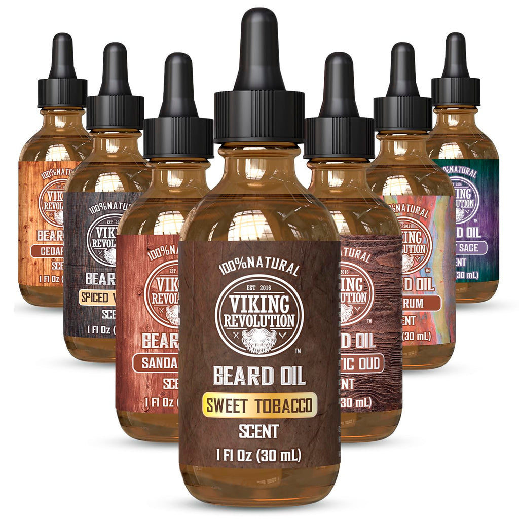 Buy now Viking Revolution Beard Oil with Clary Sage for Men - Natural Blend with Argan and Jojoba Oils for Softening, Strengthening, and Moisturizing at indiglob india