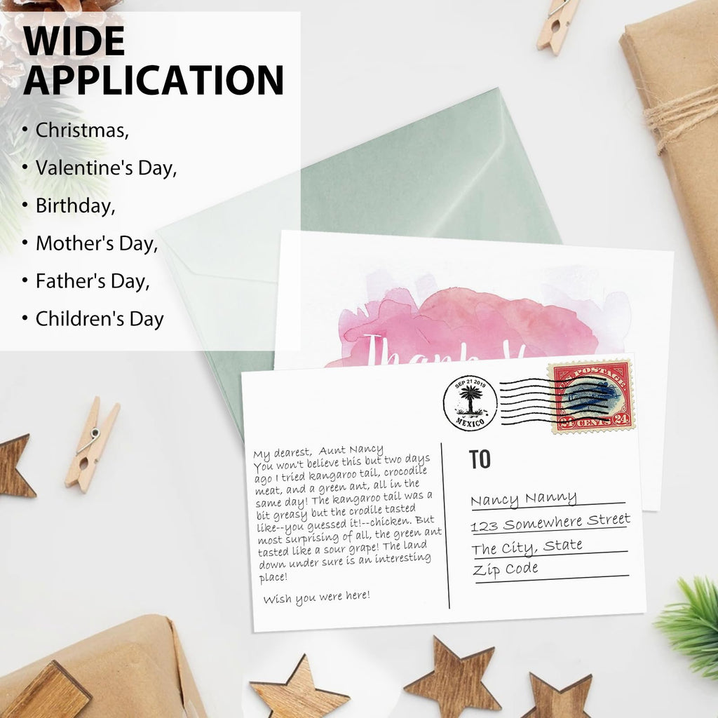 Utron 94PCS Blank Postcards for Mailing, 300 GSM Postcard Paper, 4x6 White Blank Post Cards for Make Empty Message Sheets, Mailing Lists, Index Card, Wedding Invitation Card, Thank You Card