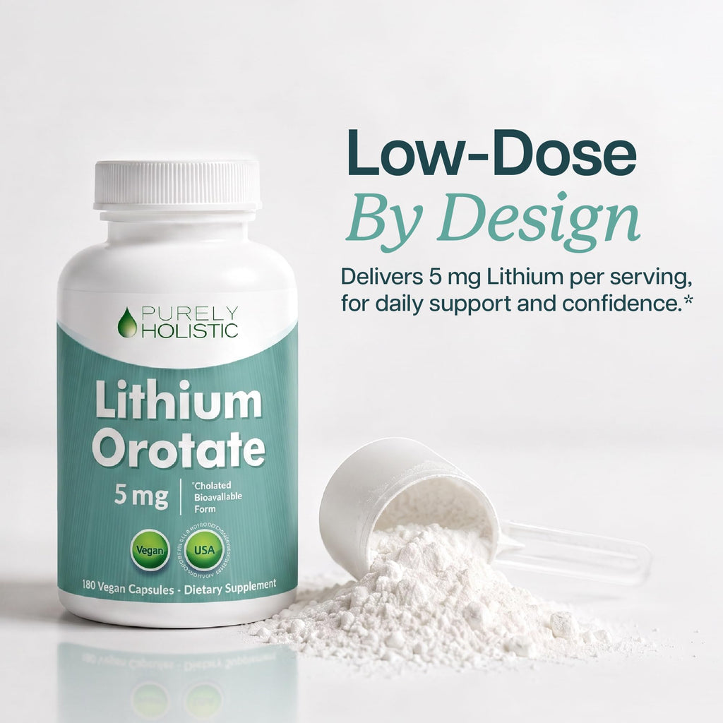 Lithium Orotate 5mg, Mood and Emotional Balance Support, 6 Month Supply