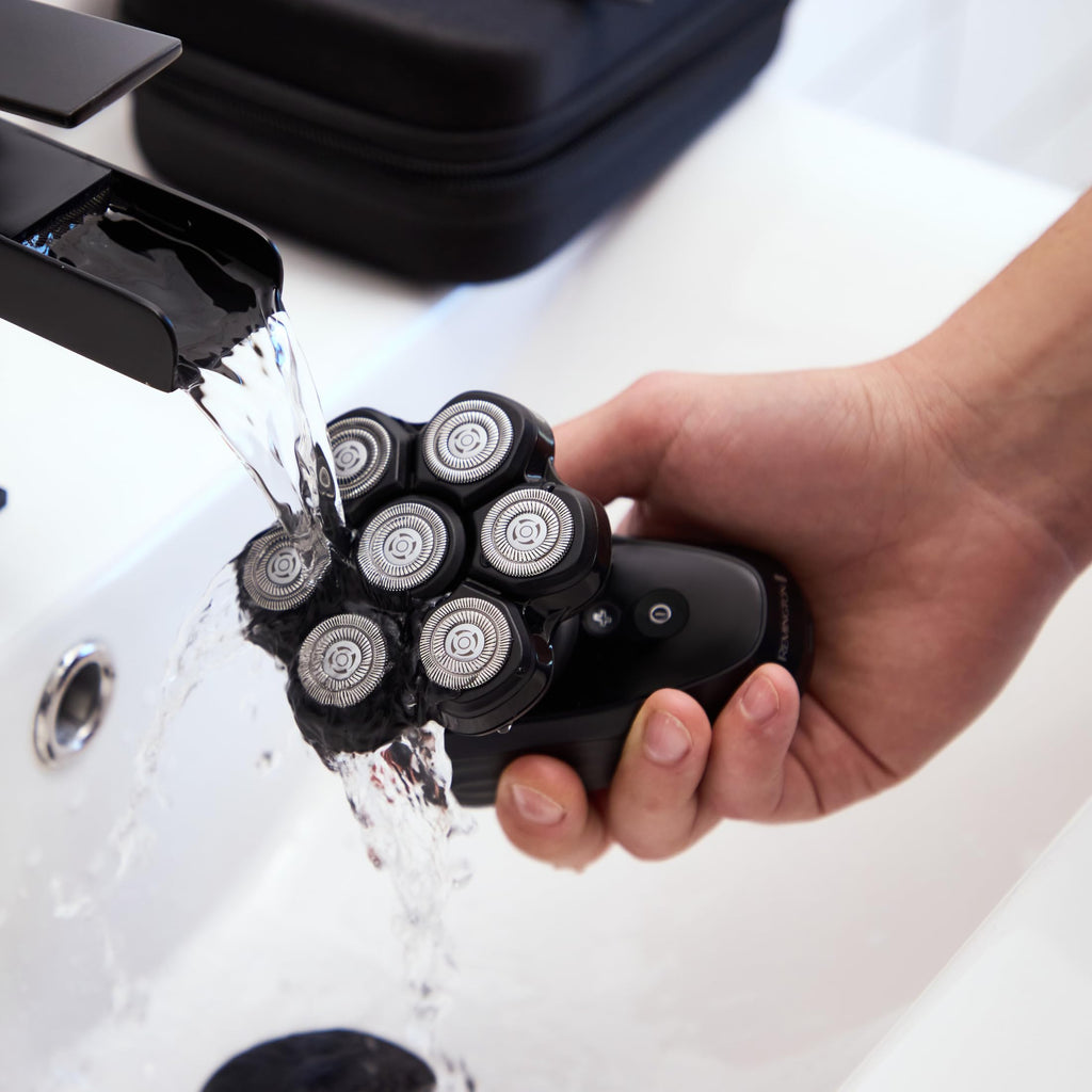 Remington Balder MAX Head Shaver for Men, 7-Head Rotary Wet & Dry Razor | Cordless Design for Flexible Use, 70-Min Runtime, rechargeable battery, wet & dry shaving, sleek black finish