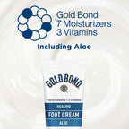 Gold Bond Healing Foot Cream for Dry Feet and Cracked Heels, 4 Oz With Aloe | Gold Bond lotion is a rich foot cream that nourishes & softens for healthier looking feet