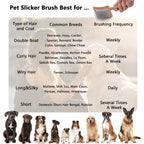 Slicker Brush for Long Haired Dogs, Wooden Ergonomic Handle
