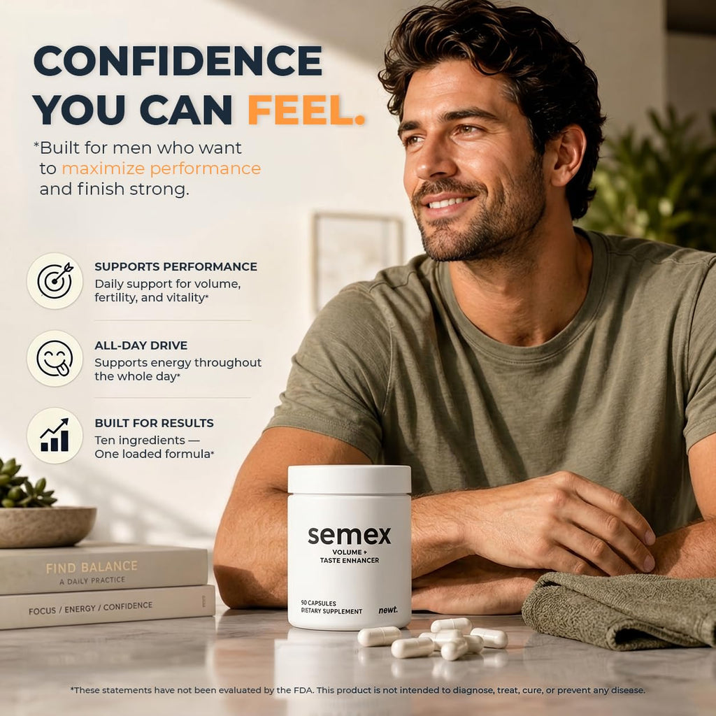 SEMEX™ Semen Volume Booster for Men, Doctor Formulated Support, 90 Count