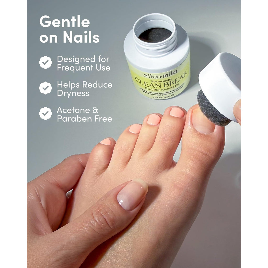 ella+mila Clean Break Non-Acetone Remover Pot with Sponge - Travel Size