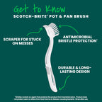 Scotch-Brite Pot Pan & Dish Brush, Scrub Brushes for Cleaning Kitchen and Washing Dishes, 1 Count