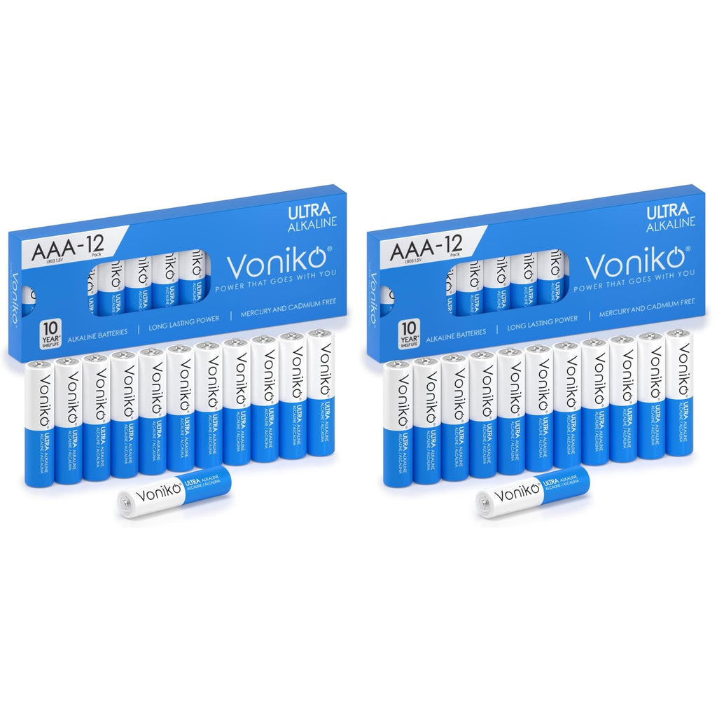 Buy now Voniko Ultra AAA Batteries 24 Pack - Alkaline Triple A Battery, Ultra Long-Lasting for All Your Devices, 10-Year Shelf Life, Leak-Proof & Mercury-Free at indiglob india