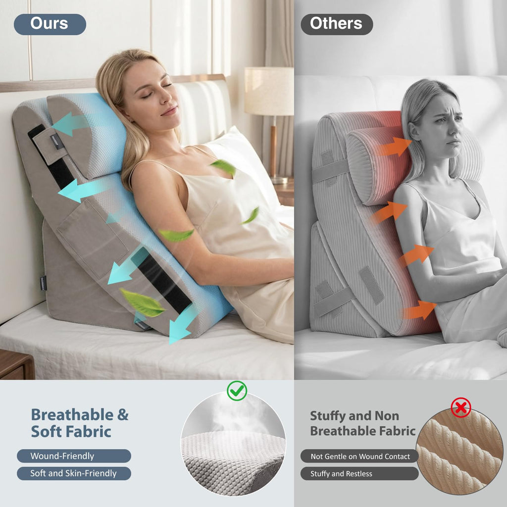 FifthQuarter 6PCS Orthopedic Wedge Pillow Set for After Surgery