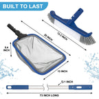POOLAZA 3-in-1 Pool Cleaning Kit with Pool Net, Pool Brush & 73" Pool Pole