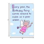 Funny Birthday Card for Women, Men, Friends! Hilarious Birthday Fairy Joke
