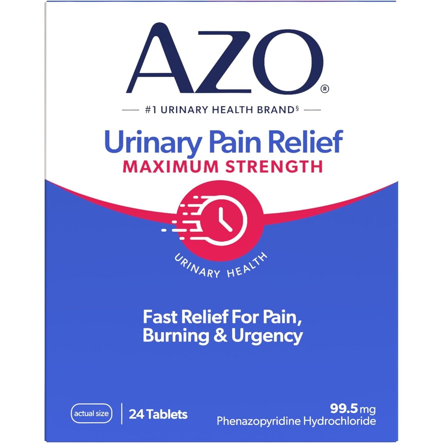 Buy now AZO Urinary Pain Relief Maximum Strength, Fast relief of UTI Pain, Burning & Urgency, Targets Source of Pain, #1 Most Trusted Brand, 24 Tablets at indiglob india