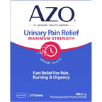 Buy now AZO Urinary Pain Relief Maximum Strength, Fast relief of UTI Pain, Burning & Urgency, Targets Source of Pain, #1 Most Trusted Brand, 24 Tablets Pack of 1 at indiglob india