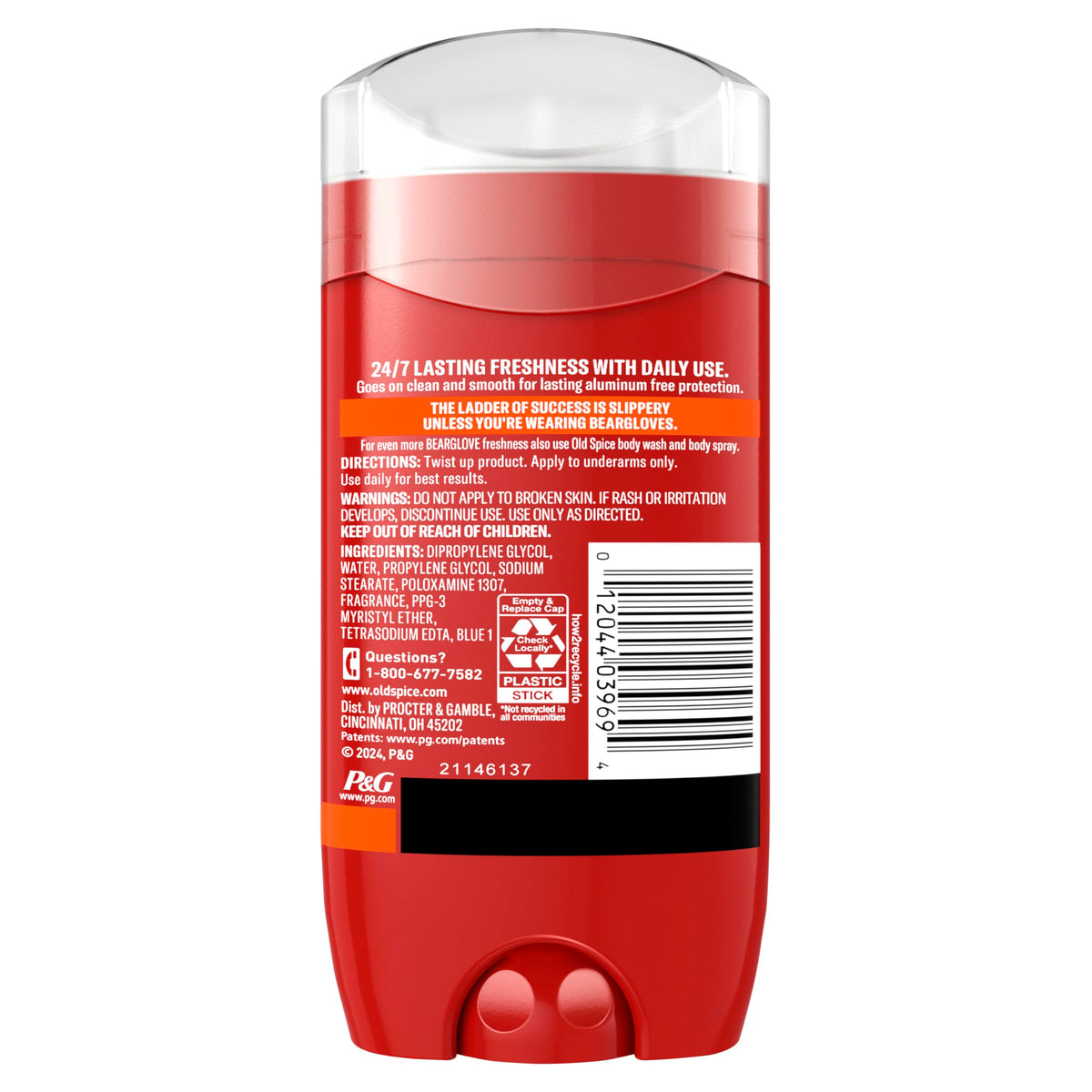 Old Spice Aluminum Free Deodorant for Men, 24/7 Odor Protection, 24/7 Freshness & Lasting Scent, Bearglove Scent, 3.0 oz with Travel Size Swagger Body Wash (Pack of 4)