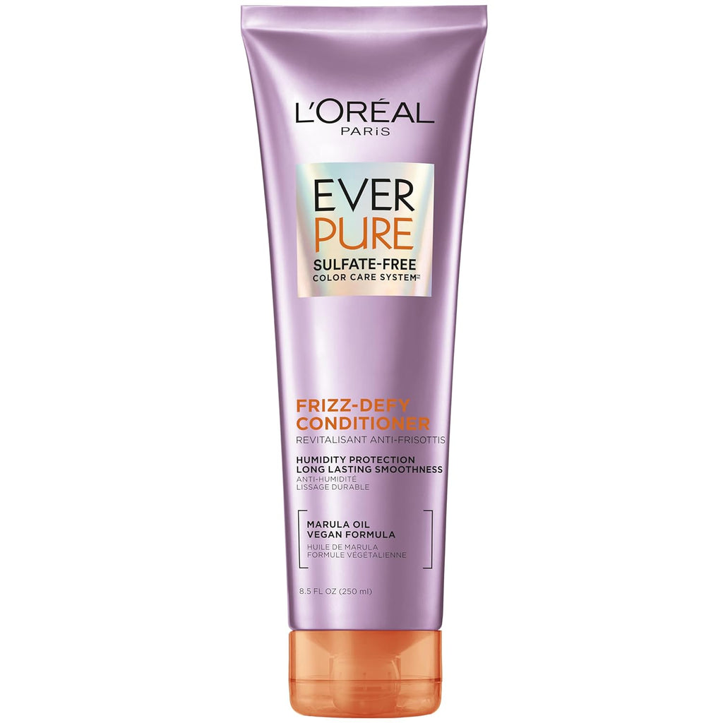 Buy now L'Oreal Paris Sulfate Free Frizz Defy Conditioner, Frizz Control Hair Care with Marula Oil, EverPure, 8.5 Fl Oz (Packaging May Vary) 8.5 Fl Oz (Pack of 1) WHITE at indiglob india